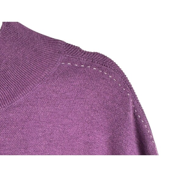 Nat Nast Sweater Men's XXL Purple Quarter Zip Snap Leather Pull Cotton‎ Blend - Picture 4 of 11